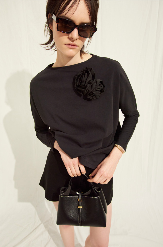 TOPS 12,980YEN SHORTS 8,470YEN SUNGLASSES 5,280YEN BRACELET 5,940YEN BAG 13,970YEN