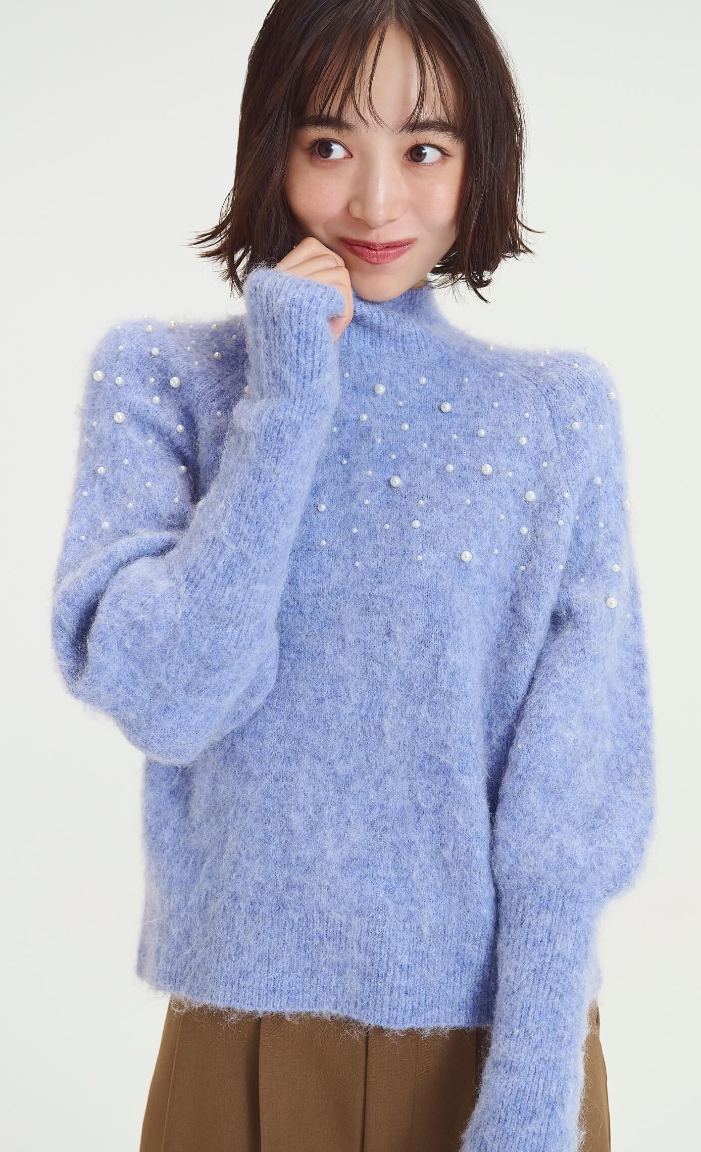 リボンスリングパンプス、モチーフパールストーンピアス