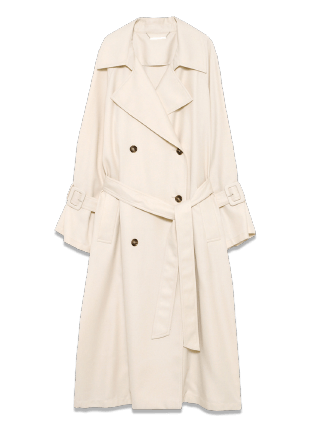 Sleeve volume long trench coat