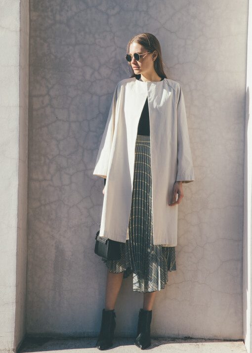 Behind tack A-Line coat