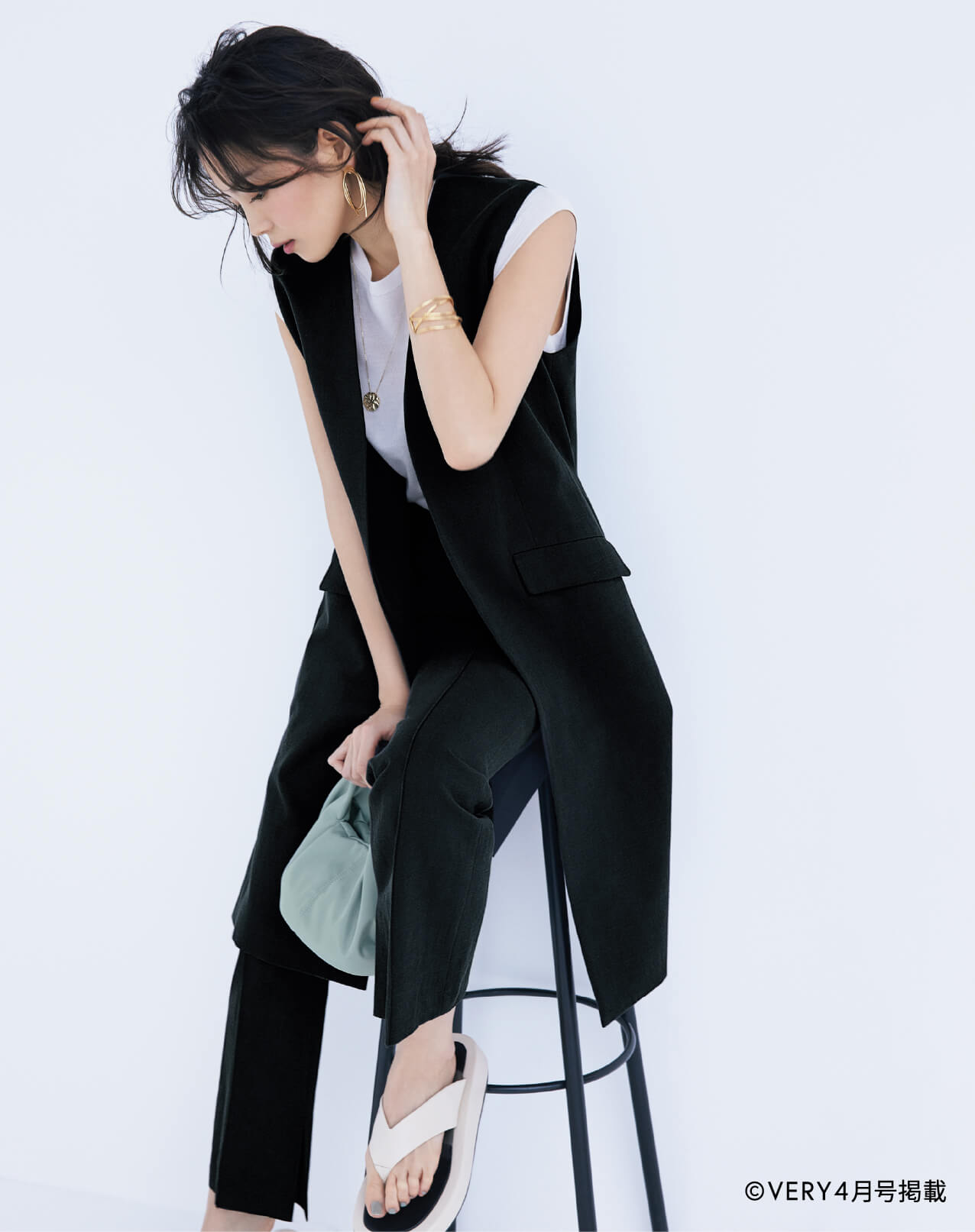 宅配便配送 Very掲載 ミラオーウェン ジレセットアップ パンツスーツ上下