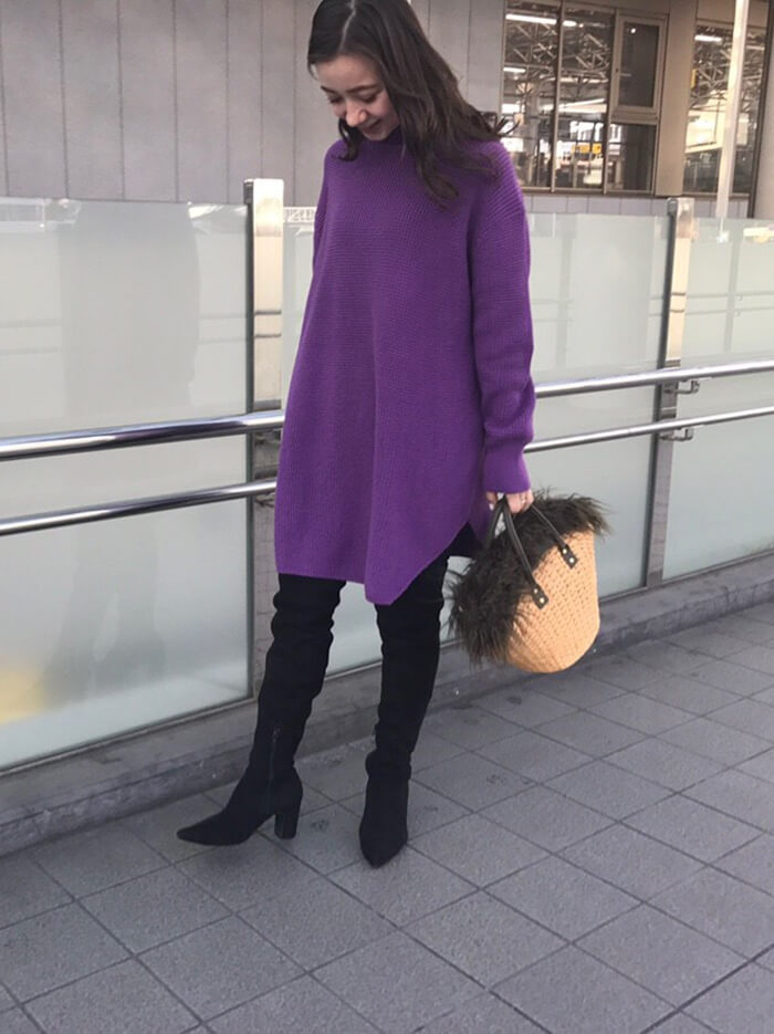 ミラオーウェン　ダッフルコート　紫 Mila Owen（ミラオーウェン）の「ロングダッフルコート